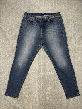 Nine West Gramercy Women’s Skinny Ankle Jeans Size 14 Blue Stretch Demin